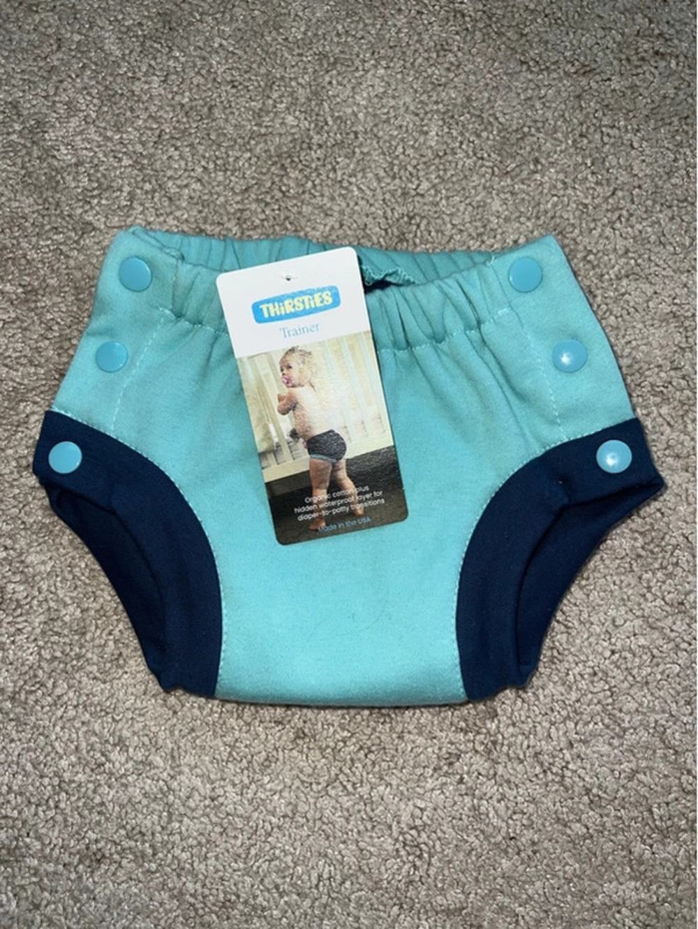 NWT Thirsties trainer S organic cotton